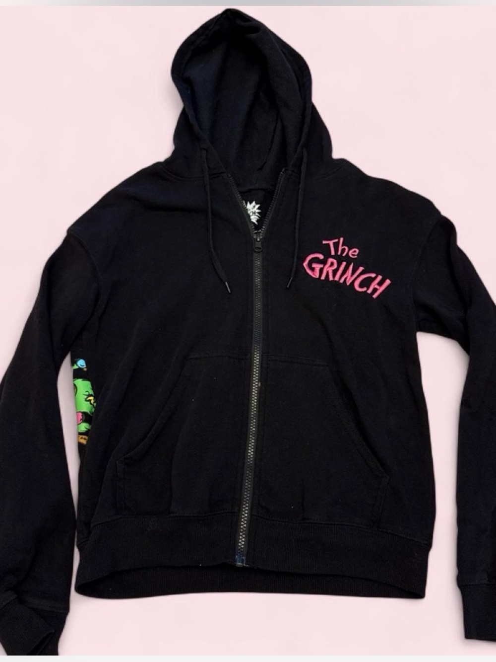 Girls  Black 'The Grinch' Zip-Up Hoodie